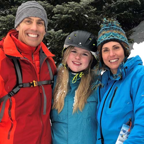 Lacey Clark, principal recruiter at Seattle staffing agency, with family in outdoors