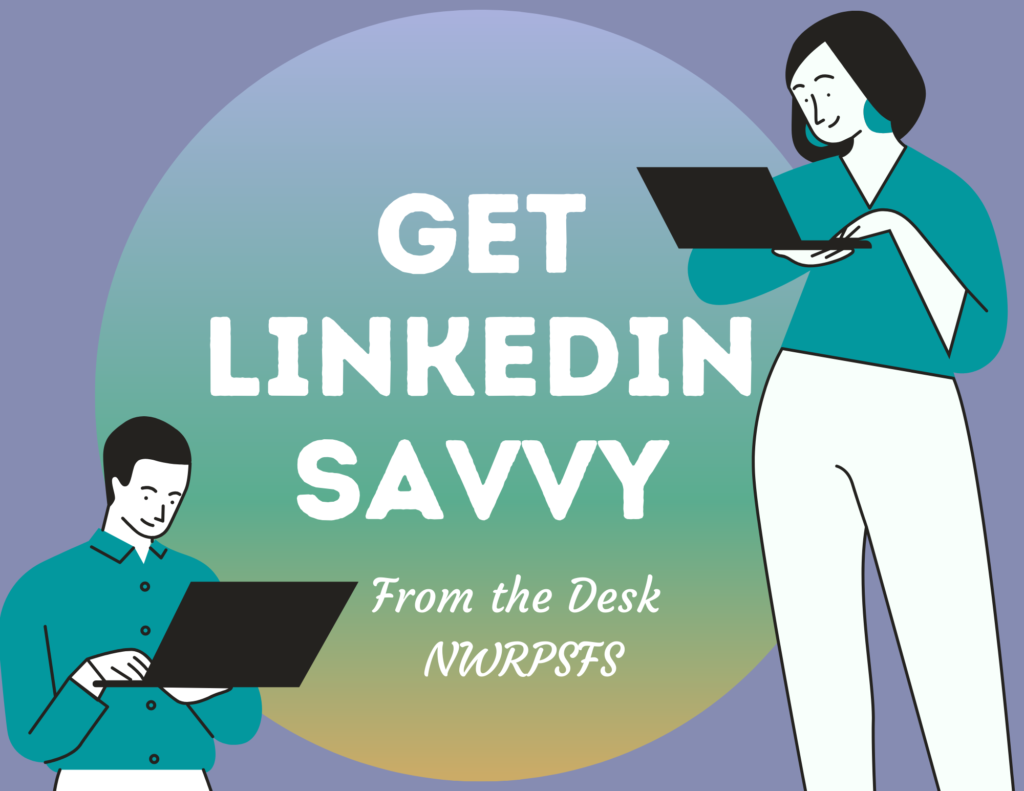 Get Linkedin Savvy, Line Drawings Of Man And Woman On Laptops
