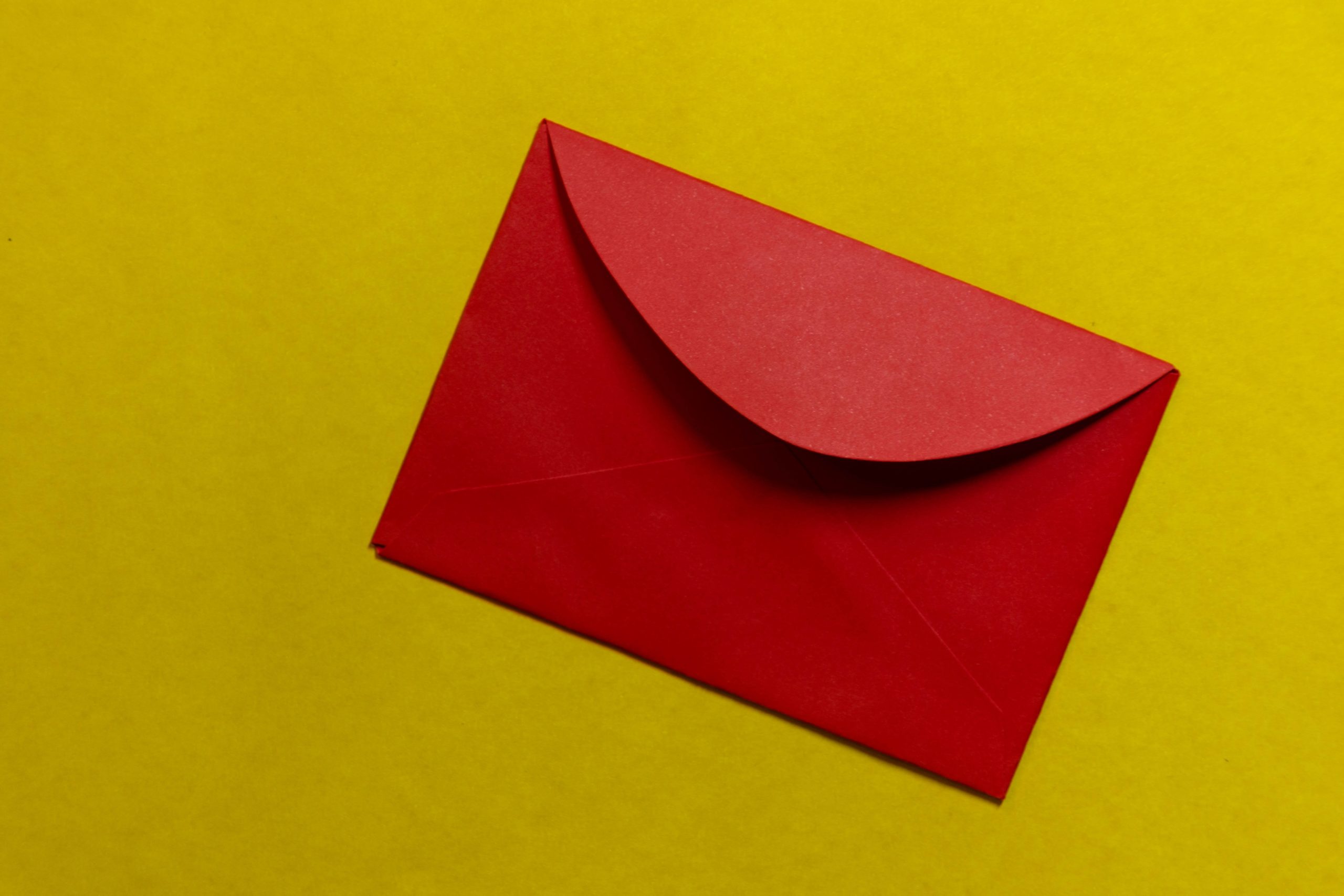 Red Envelope On Yellow Background